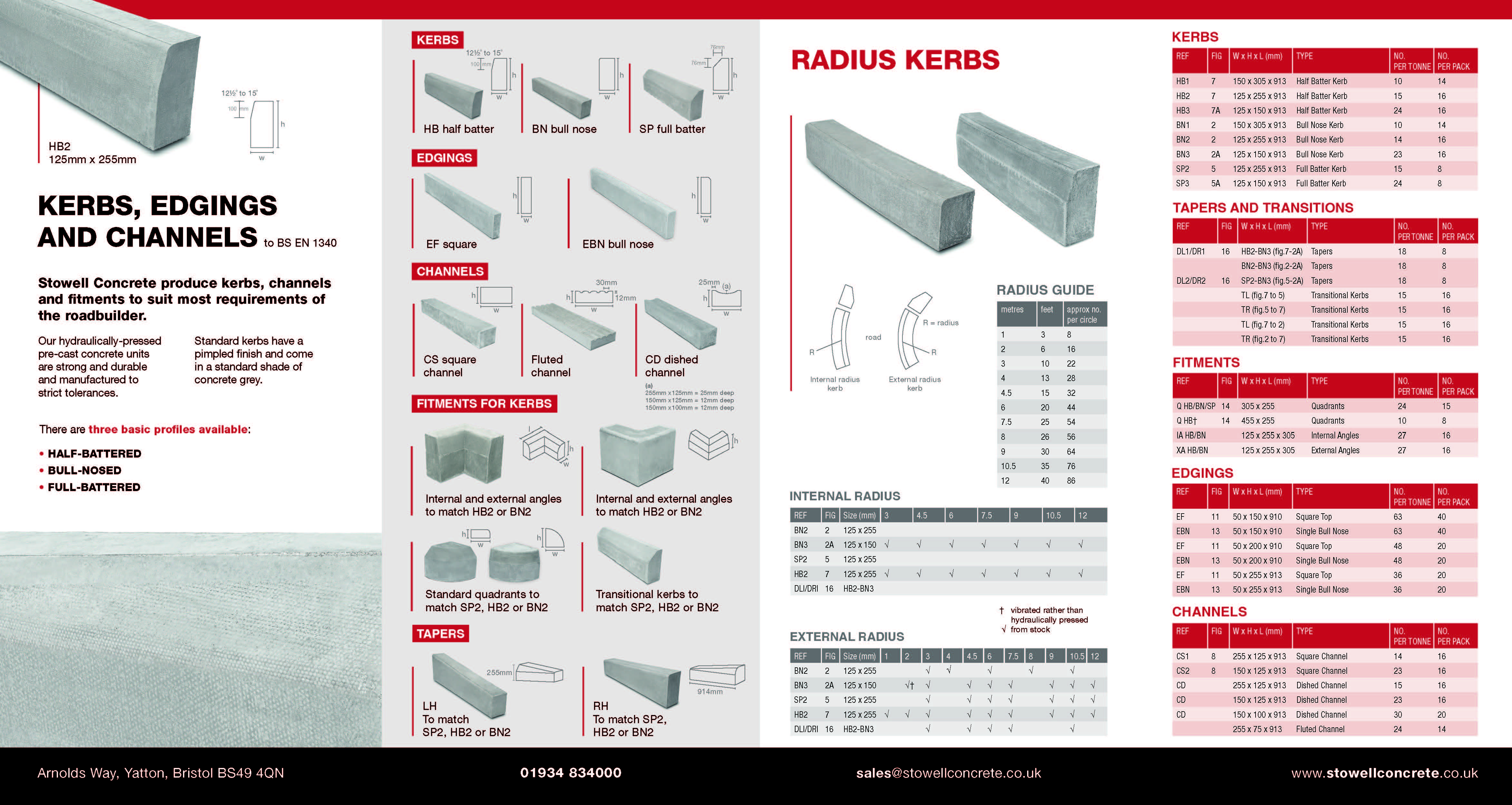 Stowell Concrete Kerbs, edgings & channels